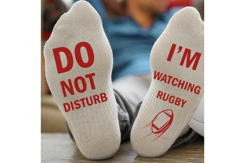 4 Pairs of I'M WATCHING Unisex RUGBY Rugby Socks for Football Lover