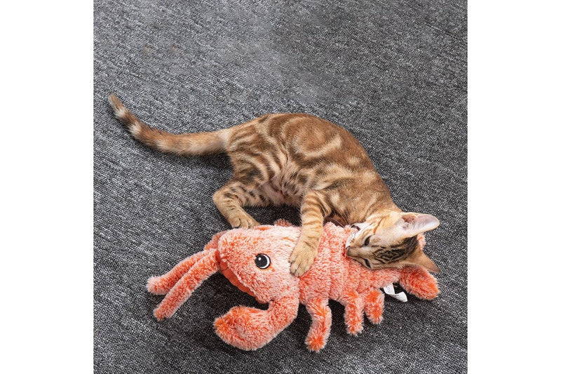 Usb Rechargeable Funny Jumping Lobster Cat Toy - One Size