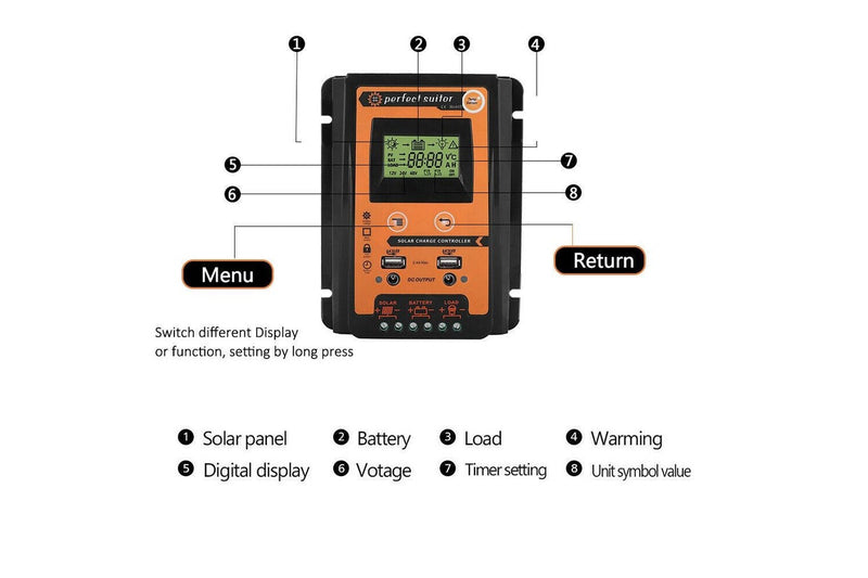 70A 12V 24V MPPT Solar Panel Charger Controller Battery Regulator