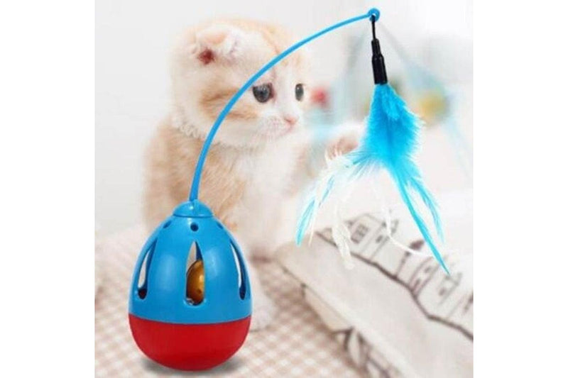 Tumbler Feathers Funny Cat Pet Toy Deep Sky Blue