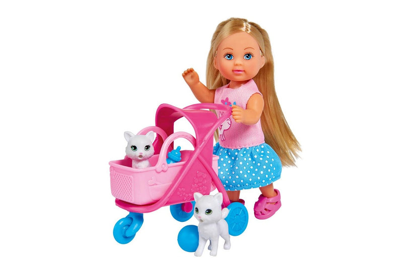 2x Simba Evi Love Cat Buggy Doll Playset Kids Children Imaginative Play Toy 3y+