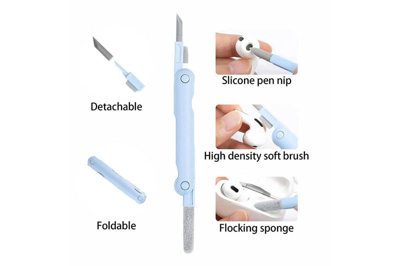 7 in 1 Multifunction Cleaner Kit for Airpod Keyboard Cleaning Soft Brush Blue