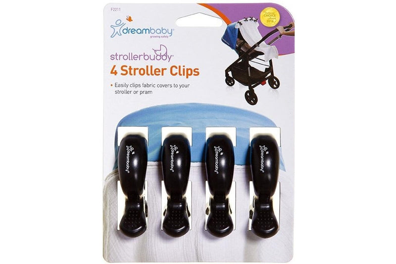 Dreambaby: Strollerbuddy Stroller Clips - Black (4 Pack)