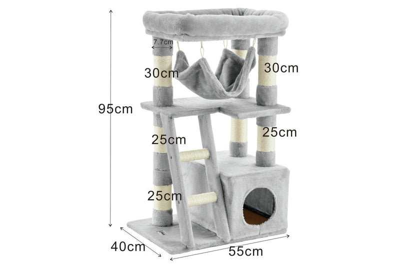 Zoomies Cat Tree Condo House -Light Grey