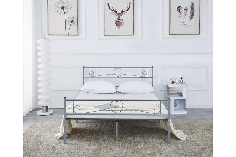 Fraser Country Double Metal Bed Frame - Grey