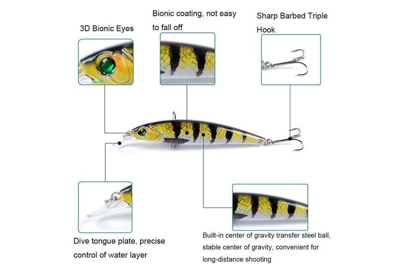 11cm/11.5g Painted Bionic Fishing Bait 16 Colour Options