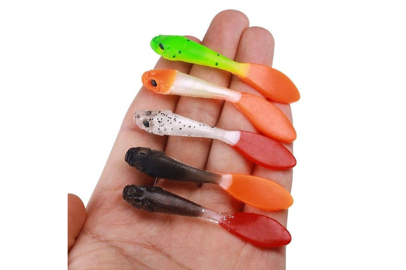 5 Piece 7cm Soft Fishing Lure Pack Dual Colour