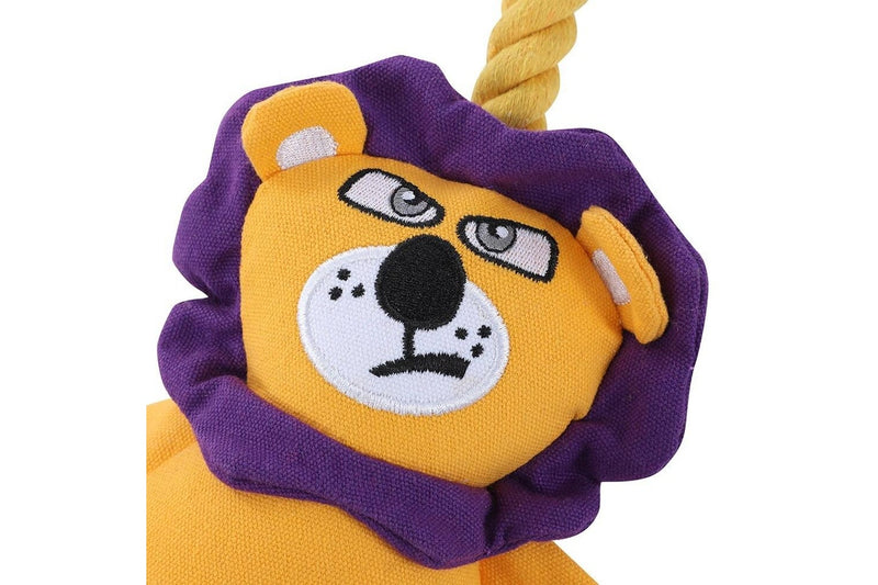 Paws & Claws 36cm Rascal Canvas Lion Tugger Pet Interactive Play Toy w Squeaker