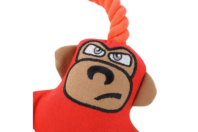 Paws & Claws 36cm Rascal Canvas Gorilla Tugger Pet Interactive Toy w Squeaker