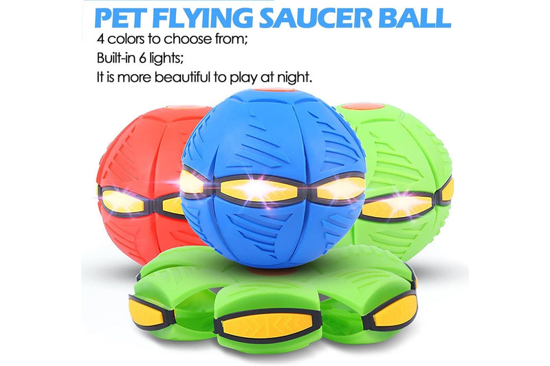 Pet Toy Flying Saucer Ball Dog Toy Pet Flying Saucer Ball (Color:Blue-6Light)