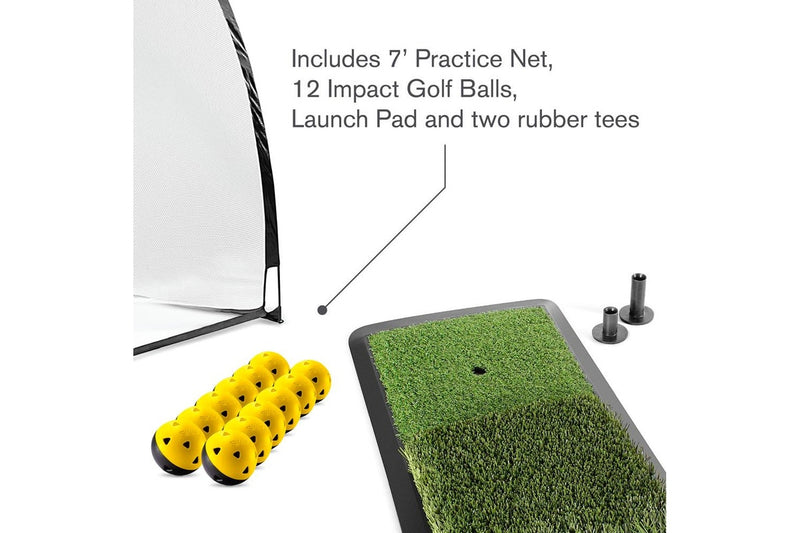 SKLZ Home Driving Range Outdoor Golf Net Golf Balls Tee Launch Pad Training Kit