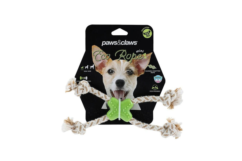 3x Paws & Claws 24cm Eco Knotted Rope Minis Chew Toy for Small Pet Dog Assorted
