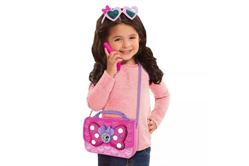 Disney Junior Minnie Mouse Bowfabulous Bag w Phone Lipstick Kids Play Set 3+