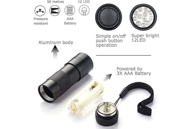 Ultraviolet LED Flashlight (Stain Detector)