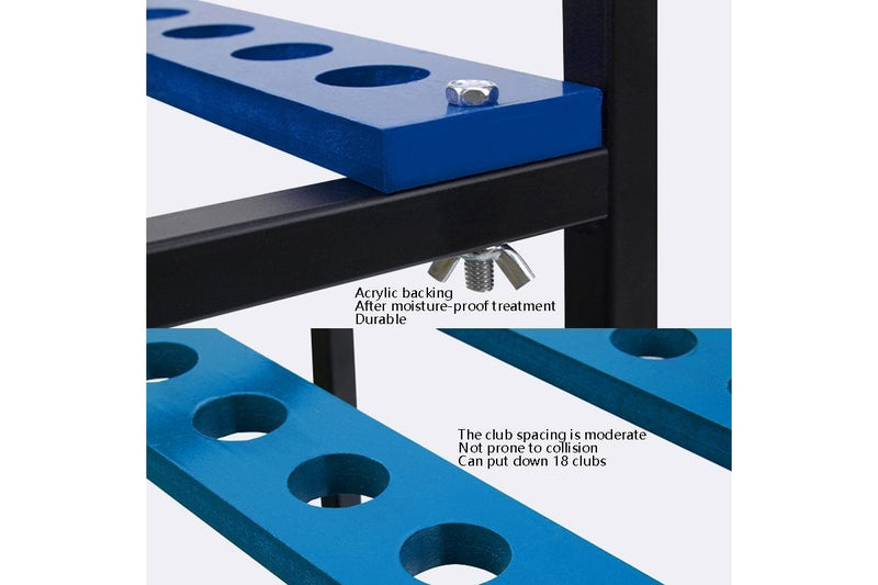 Golf Club Display Stand 18-Hole Double-Layer Rack 18 Rod Position