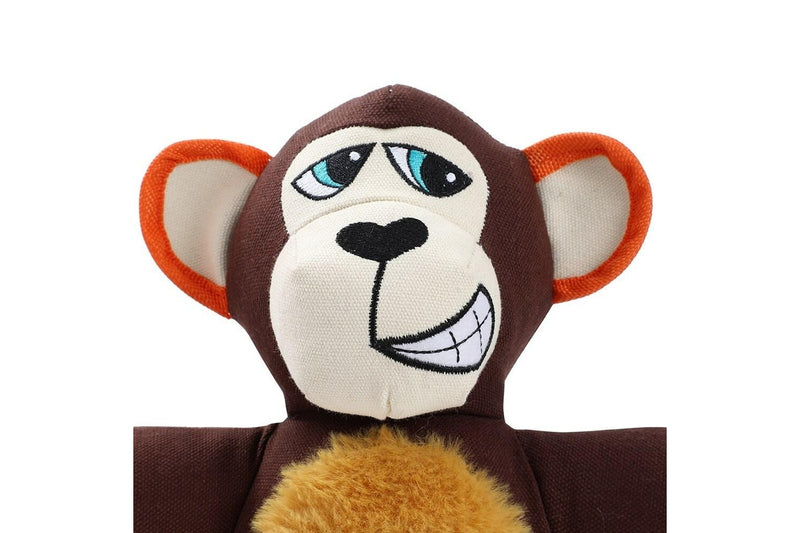 Paws & Claws 32cm Super Tuff Buddies Oxford Pet Playing Toy Monkey w Squeaker