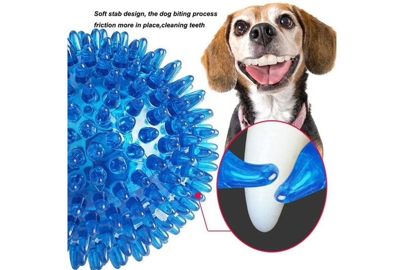 Durable Elastic Teeth Cleaning Squeak Chew Dog Ball Toy For Small Medium And Large Dog