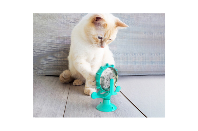 Food Feeder Dispenser Interactive Toys Wheel For Cat Dog Pet - Blue - Set Of 1