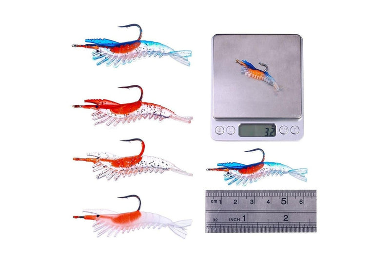 Pack Of 5 6cm 3g Soft Shrimp Lures For Sea Bass