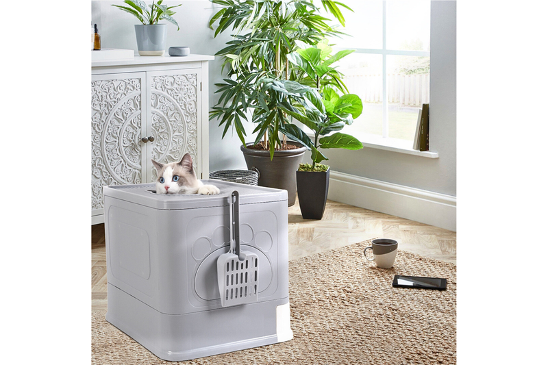 Stylish Cat Litter Box Enclosure With Portable Scoop Drawer