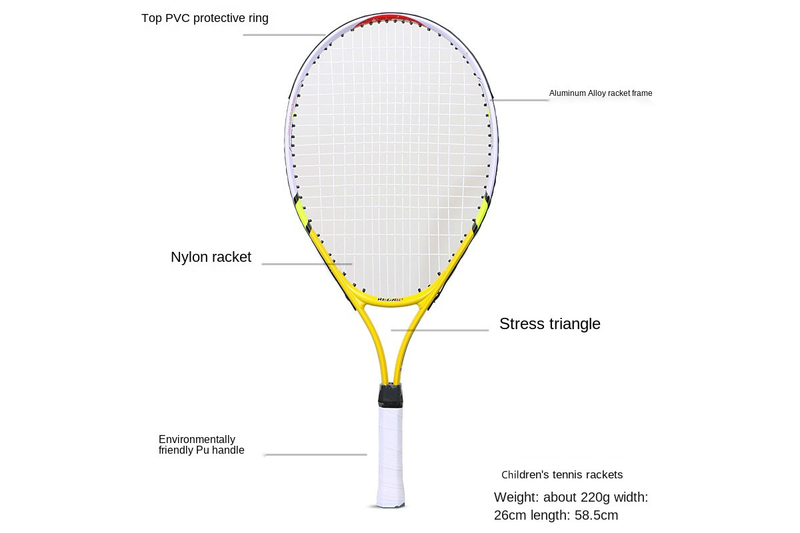 1 Pcs Only Teenager's Tennis Racket Yellow - Standard