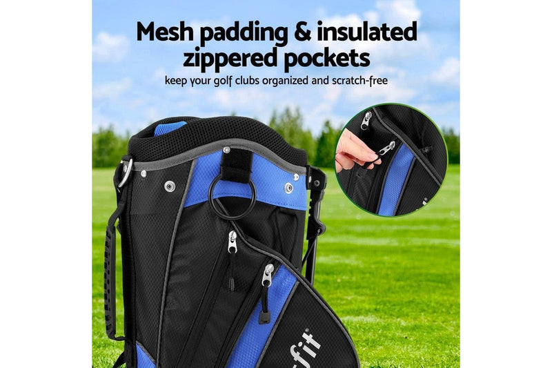 6 Way Dividers Golf Bag Stand Insulated Carry Bag Zippered Rain Cover