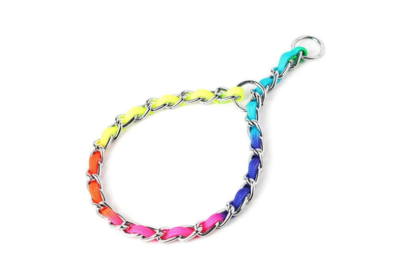 Sturdy Stainless Steel Metal Chain Dog Collar Lead Set For Small Medium And Large Dogs