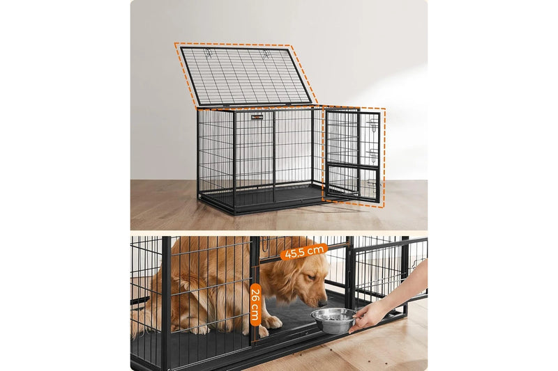 Feandrea Heavy-Duty Dog Crate with Metal Frame for Medium and Large Dogs