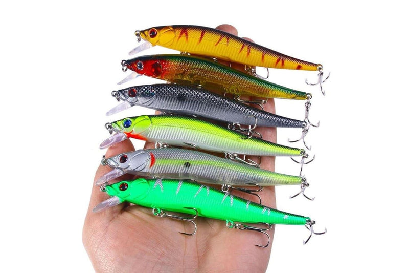 6 Piece Hengjia Mi169 Submerged Minnow Fishing Lures 12cm 13.6g