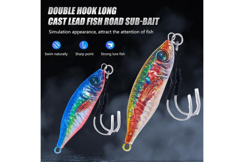 30g 10 Colour Set Of Slow Cranking Sea Fishing Lures With Iron Plate Lead Fish Design