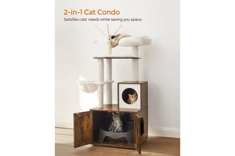 VASAGLE Feandrea 2-in-1 Cat Condo with Scratching Posts