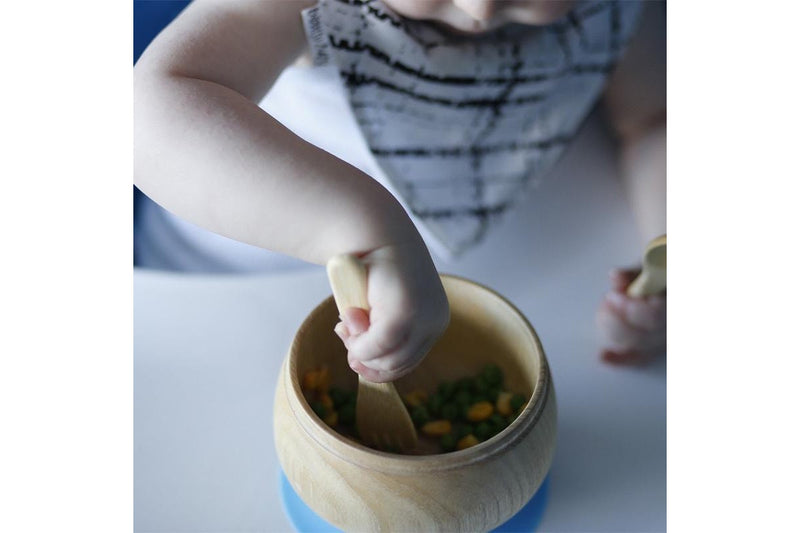 Haakaa: Wooden Mushroom Bowl with Suction Base - Orange