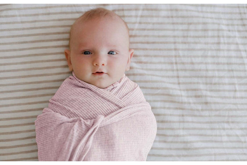 Ponchik Babies + Kids - Ribbed Swaddle Jersey Wrap - Love