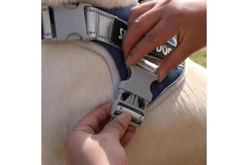 No Pull Pet Dog Harness Adjustable Dog Vest with Reflective Strip Dark Blue