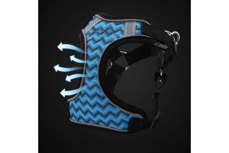 Stripe Printing Design Breathable Reflective Harness With Leash