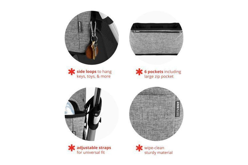 Skip Hop: Grab & Go Ultra Stroller Organiser - Grey Melange