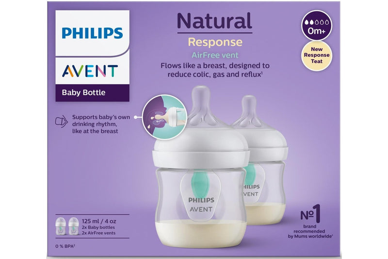 Avent: Natural Response Bottle with Airfree Vent - 125ml (2 Pack)