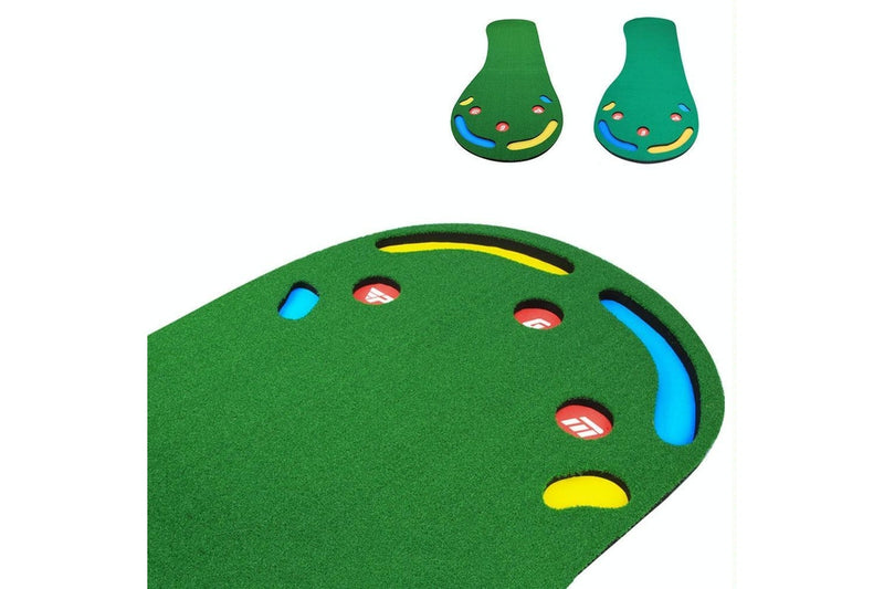 Gl002 Indoor Golf Putting Trainer Big Feet Practice Blanket With Putter And Balls - Lawn