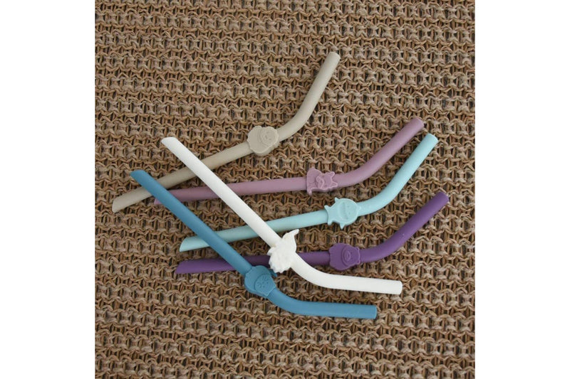 Melii: Silicone Luxe Animal Straws with Cleaning Brush