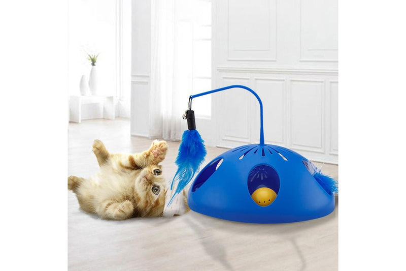 ZOOMIES 3-in-1 Automatic Interactive Cat Toy with Feather and Bell Ball