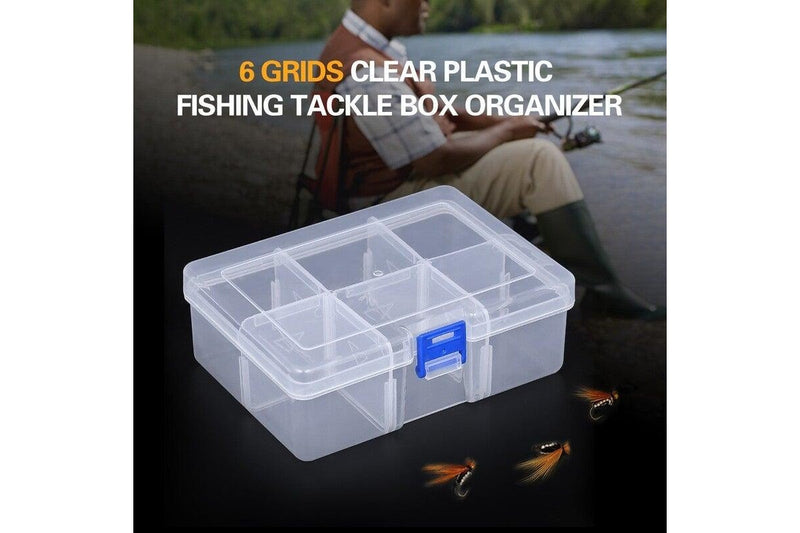 Compartments Fishing Utility Box Lures Swivels Hooks Tackle With Adjsutable Dividers 6 - Standard