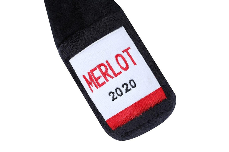 2x Paws & Claws Pet Dog 31x10cm Merlot Bottle Shop Soft Plush w Squeaker Toy BLK