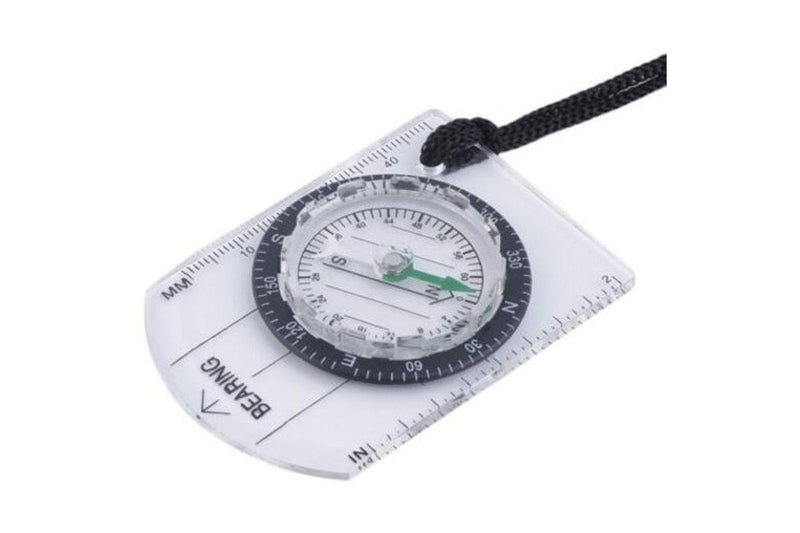 Mini Baseplate Compass Map Scale Ruler For Outdoor Camping Hiking Transparent - Standard