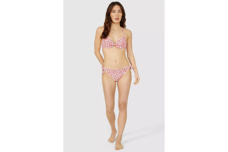 Debenhams Womens/Ladies Ditsy Print Underwired Bikini Top (Red) (32D)