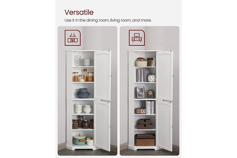 Vasagle Soglio Tall Corner Cabinet with 2 Doors and 4 Adjustable Shelves