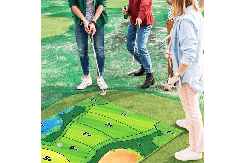 Putting Pitching Hitting Casual Golf Play Fun Game Set Chip Games Sticky Practice Golf Mat Set