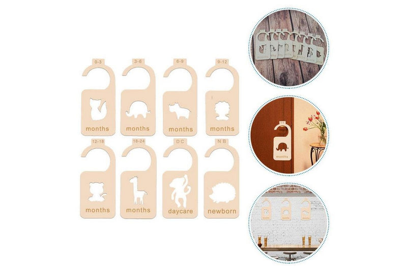 8Pcs Set Wooden Newborn Baby Clothes Dividers Closet Wardrobe Nursery