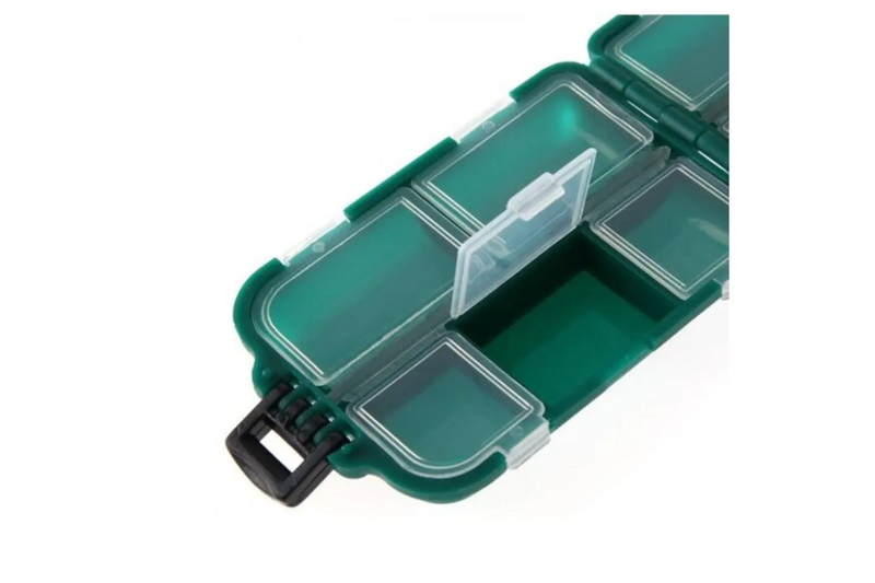 Mini Portable Waterproof 10 Compartments Fishing Lure Storage Box - Standard