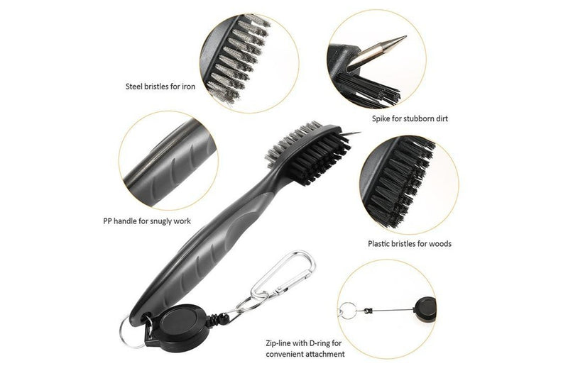 Golf Club Brush Ball Slot Cleaning Brush Set