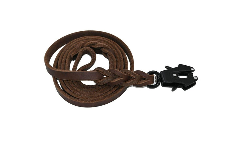 Genuine Leather Comfortable Dog Leash - Brown